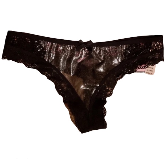 Victoria’s Secret Mesh Foil Fa Latex Thong Panties - Picture 4 of 16